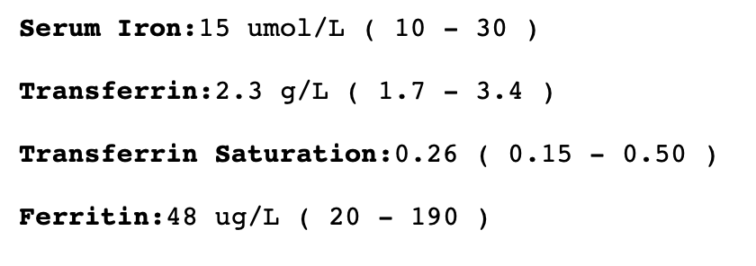 NZ Iron Blood Test Results