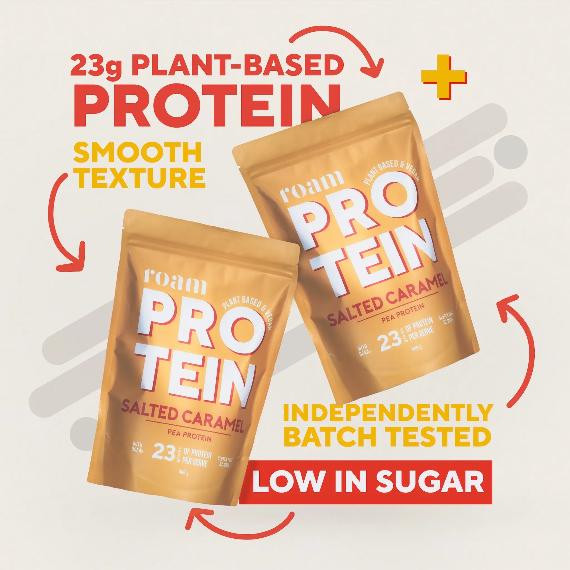 Salted Caramel Pea Protein Isolate 500g Roam NZ Australia