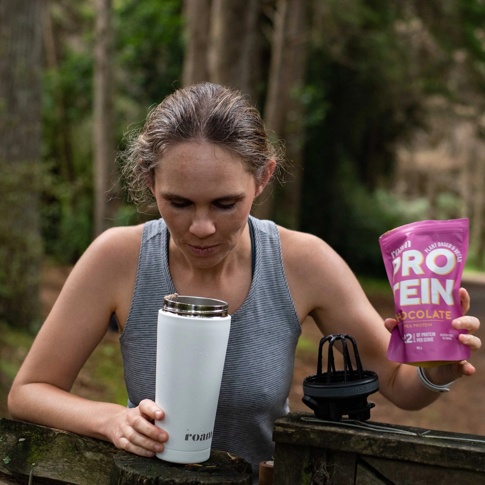 Sample Vegan Protein Powder and Shaker | Roam