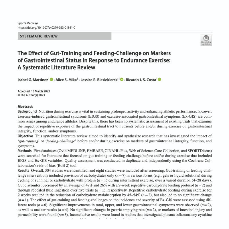 Systematic Review Paper About Effect of Gut Training on Gastrointestinal Symptoms in Endurance Exercise for Athletes